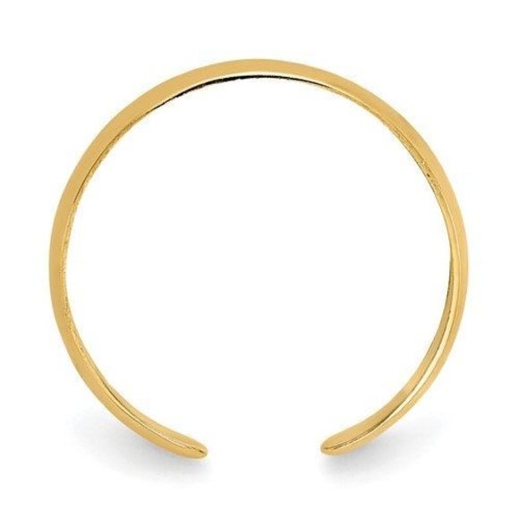 14k Gold Toe Ring Solid Adjustable 3mm Band Yellow - Picture 2 of 3